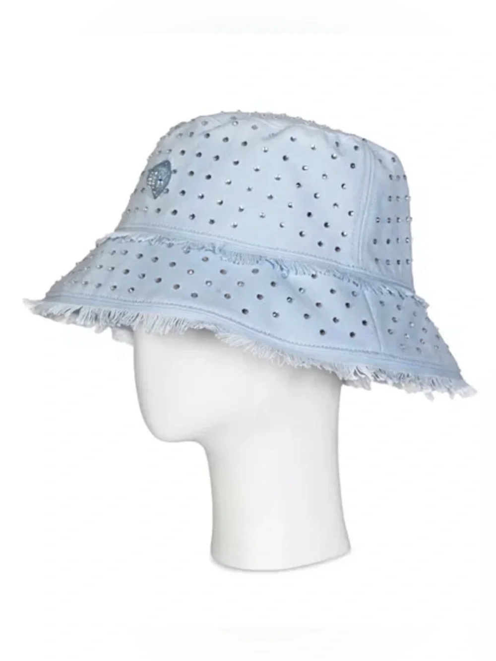 NWT Kurt Geiger Heavy Washed Crystal Canvas Bucket Hat